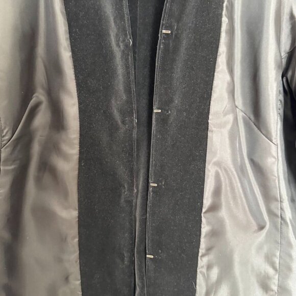 Vintage Newport News Jeanology Black Velvet Corset Front Closure Military Blazer - Picture 9 of 12